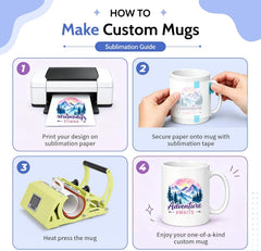 11 oz Sublimation Mugs – 12 Pack White Ceramic Mugs