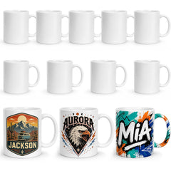 11 oz Sublimation Mugs – 12 Pack White Ceramic Mugs