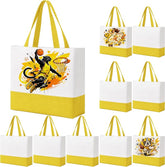 10 Pack Large Canvas Tote Bags Bulk for Daily Use Team - Yellow