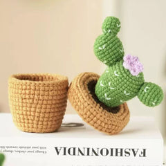 Crochet Kit for Beginners – DIY Potted Plant Crochet Set, Starter Knitting Kit for Adults and Kids
