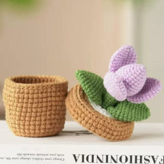 Crochet Kit for Beginners – DIY Potted Plant Crochet Set, Starter Knitting Kit for Adults and Kids