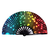 UV Glow Rave Fan Foldable for Women/Men/Drag Queen
