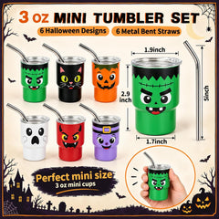 Mini-gobelet à shot de 3 oz pour sublimation avec couvercle et paille – Acier inoxydable coloré