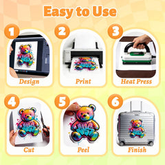 Transparent Sublimation Sticker Paper – 8.5×11 Glossy Waterproof Vinyl (60 Sheets)