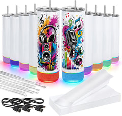 10 Pack 20oz Sublimation Bluetooth Speaker Tumblers - Colorful