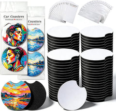 Sublimation Car Coasters – 50 Pack with Bags