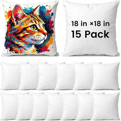 Sublimation Pillow Cases 15 Pack 18 X 18 Inch White Cushion Covers