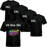 5 Pack Black Blank Polyester T-Shirts – Crew Neck Short Sleeve - 3XL