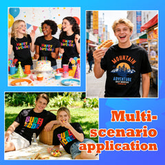 5 Pack Black Blank Polyester T-Shirts – Crew Neck Short Sleeve - S