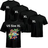 5 Pack Black Blank Polyester T-Shirts – Crew Neck Short Sleeve - XL