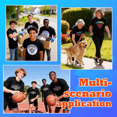 5 Pack Black Blank Polyester T-Shirts – Crew Neck Short Sleeve - XL