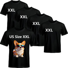5-Pack Black Blank Polyester T-Shirts – Unisex Crew Neck Short Sleeve Basic Moisture-Wicking Tee Set, XS-3XL, Father’s Day Sale Only $16.99