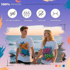 5 Pack Sublimation T-Shirts Bulk – Unisex White Polyester for Heat Transfer - M