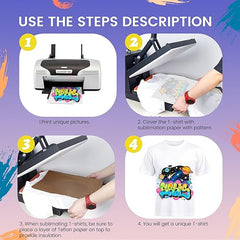 5 Pack Sublimation T-Shirts Bulk – Unisex White Polyester for Heat Transfer - M