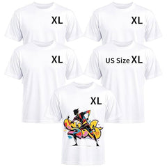 5 Pack Sublimation T-Shirts Bulk – Unisex White Polyester for Heat Transfer - XL