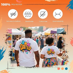 5 Pack Sublimation T-Shirts Bulk – Unisex White Polyester for Heat Transfer - XL