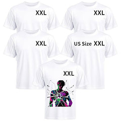 5 Pack Sublimation T-Shirts Bulk – Unisex White Polyester for Heat Transfer - XXL
