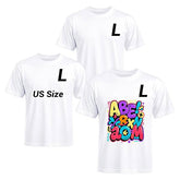 3 Pack Sublimation T-Shirts Bulk – Unisex White Polyester for Heat Transfer - L