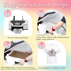 3 Pack Sublimation T-Shirts Bulk – Unisex White Polyester for Heat Transfer - L