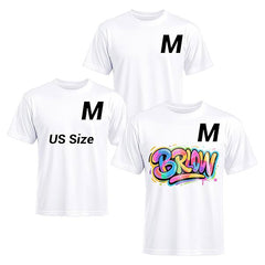 3 Pack Sublimation T-Shirts Bulk – Unisex White Polyester for Heat Transfer - M