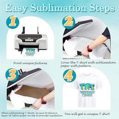 3 Pack Sublimation T-Shirts Bulk – Unisex White Polyester for Heat Transfer - M