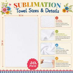 20 Pack Sublimation Towel Microfiber Towel for Cleaning and Decor