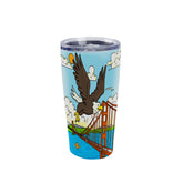 20 oz Tumbler Flying Wings as Eagles Stainless Steel Insulated Travel Coffee Mug(Golden Gate Bridge)
