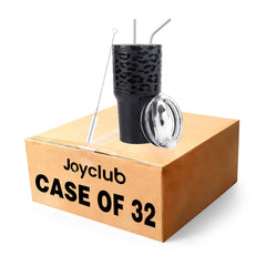 30 oz Black Leopard Stainless Steel Tumbler / Case of 32