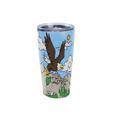 20 oz Tumbler Flying Wings as Eagles Stainless Steel Insulated Travel Coffee Mug(Mount Rushmore National Memorial)- Code: JULY4OFF