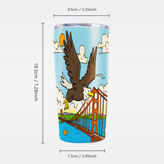 20 oz Tumbler Flying Wings as Eagles Stainless Steel Insulated Travel Coffee Mug(Mount Rushmore National Memorial)- Code: JULY4OFF