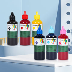 Sublimation Ink 6 Color Set – Heat Transfer Ink for Mugs, T-Shirts & Other DIY Projects - Compatible with Epson Printers - 100mlx6