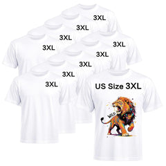 10 Pack Sublimation T-Shirts Bulk – Unisex White Polyester for Heat Transfer - XXXL