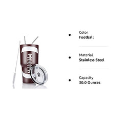 30 oz tumbler stainless steel cups metal water bottles in bulk - Football