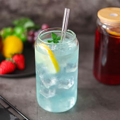 Sublimation Clear Glass Cups Blanks with Bamboo Lids / Case of 48