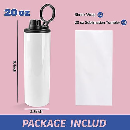 20 OZ Sublimation Water Bottles Blank Tumblers