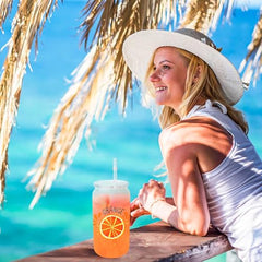 Glass cups with clear lids and straws 16 oz Sublimation Frosted glass cups - 12 pack