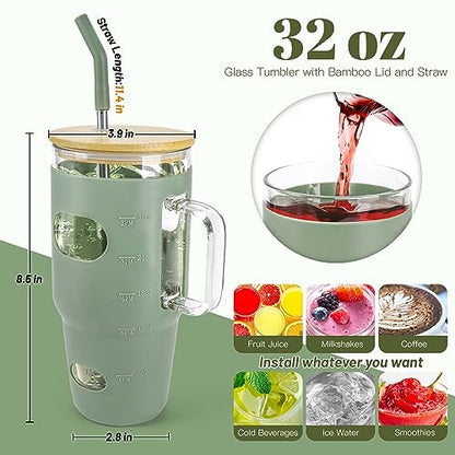 32 oz Glass Tumbler  (Green)