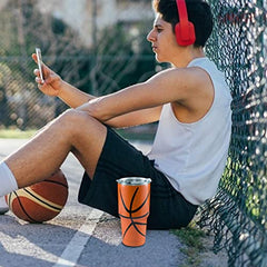 30 oz tumbler stainless steel cups metal water bottles in bulk - Basketball