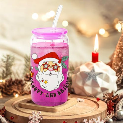 8 Pack UV Dtf Cup Wraps for Glass Cups (Christmas)