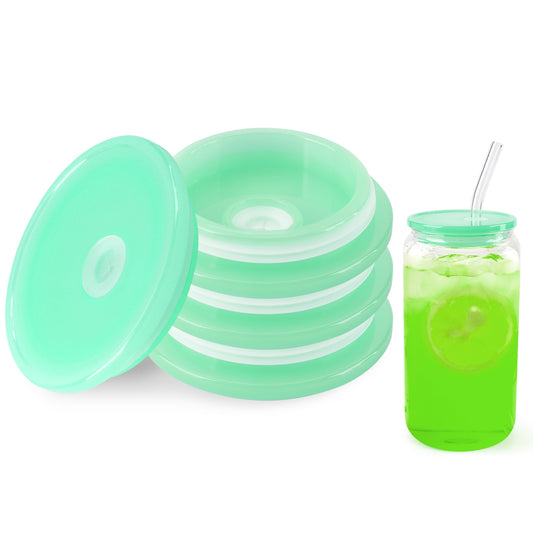4 Pack Acrylic Lids for 16 oz Glass Cup(Green)