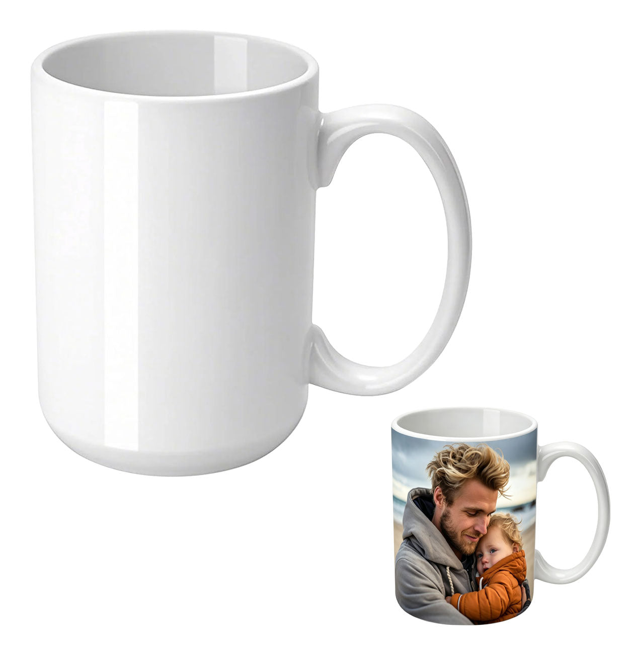Father’s Day Special – 24 Pack Joyclub 15 oz Sublimation Coffee Mugs Blank, Premium White Ceramic Mugs for Heat Press & Custom Printing, Bulk DIY Gift Set
