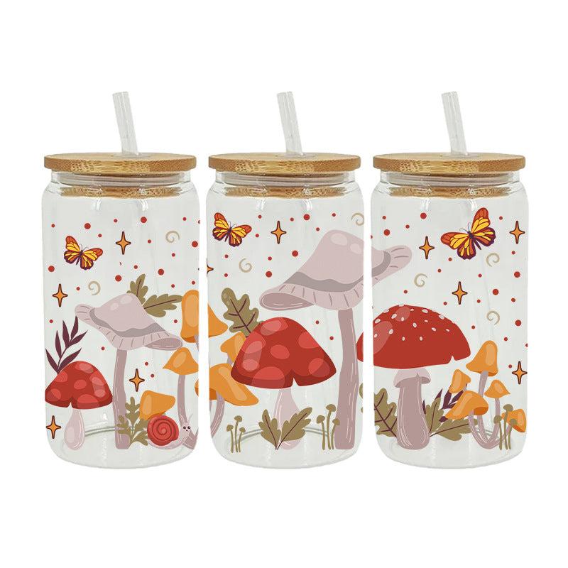 UV DTF Cup Wraps – 8 Sheets for 16oz Glass Cups, Decals & Craft Supplies (Butterfly C)
