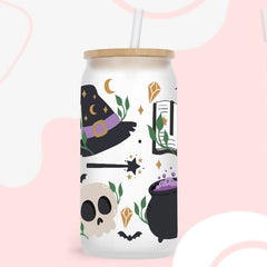 UV DTF Cup Wraps – 8 Sheets for 16oz Glass Cups, Decals & Craft Supplies (Halloween A)