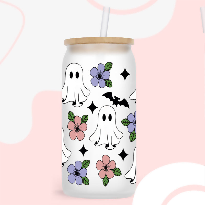 UV DTF Cup Wraps – 7 Sheets for 16oz Glass Cups, Decals & Craft Supplies (Halloween B)