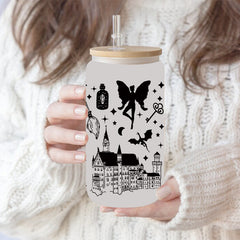UV DTF Cup Wraps – 8 Sheets for 16oz Glass Cups, Decals & Craft Supplies (Halloween A)
