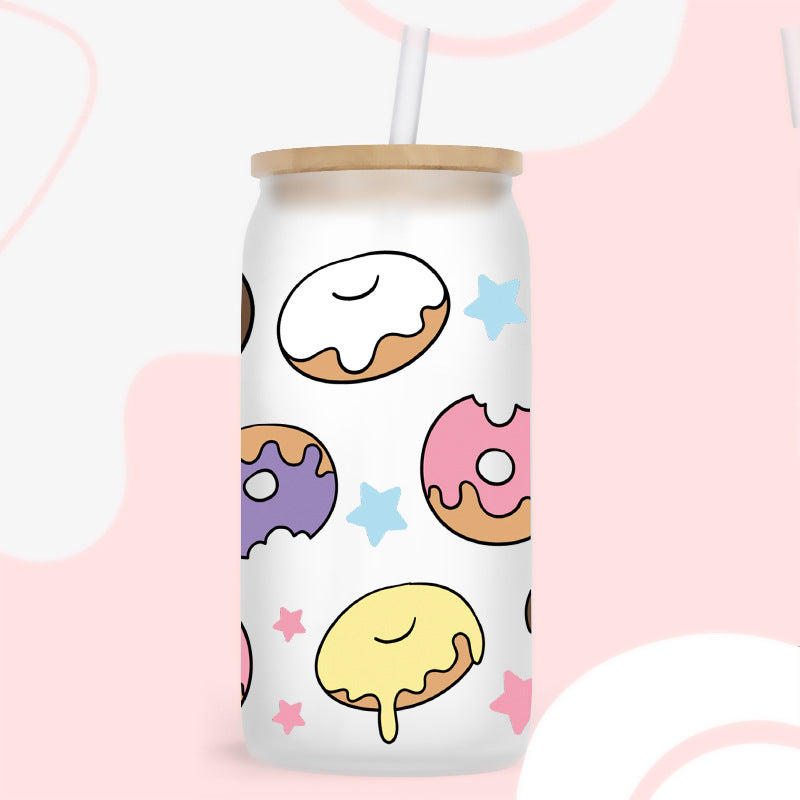 UV DTF Cup Wraps – 7 Sheets for 16oz Glass Cups, Decals & Craft Supplies (Coffee)