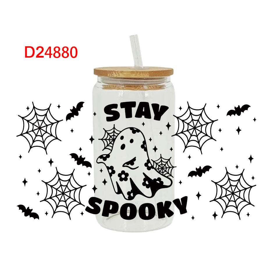 UV DTF Cup Wraps – 7 Sheets for 16oz Glass Cups, Decals & Craft Supplies (Halloween B)