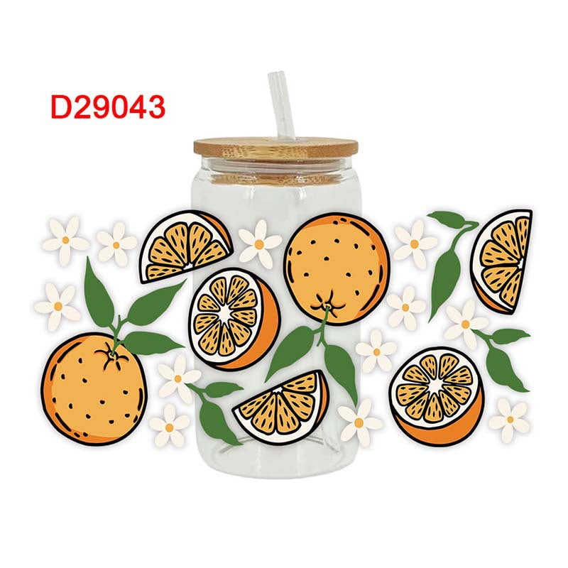UV DTF Cup Wraps – 8 Sheets for 16oz Glass Cups, Decals & Craft Supplies (Fruit C)