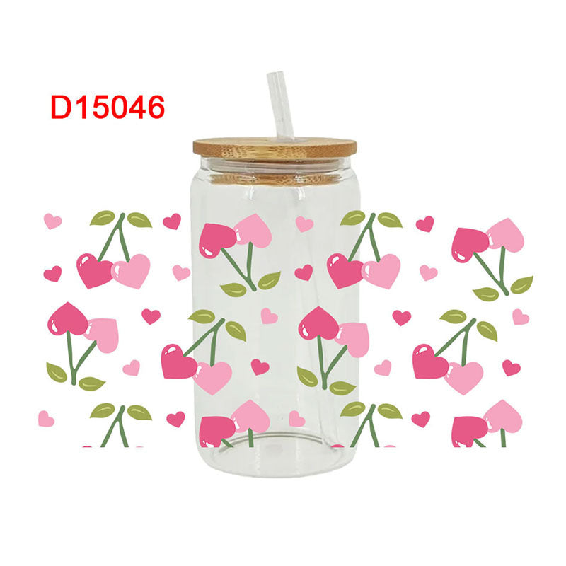 UV DTF Cup Wraps – 7 Sheets for 16oz Glass Cups, Decals & Craft Supplies (Fruit B)