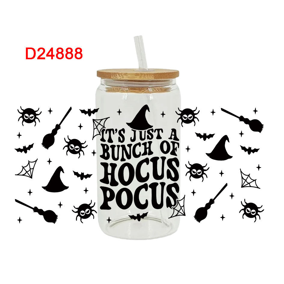 UV DTF Cup Wraps – 7 Sheets for 16oz Glass Cups, Decals & Craft Supplies (Halloween B)